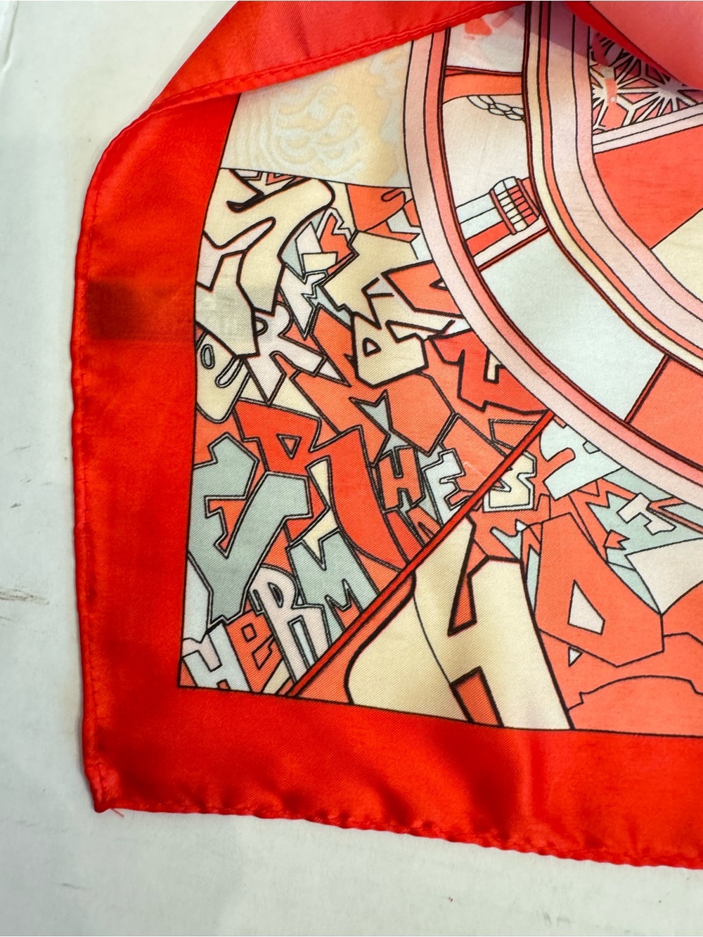 HERMES WASHINGTON CARRIAGE Cashmere Rouge Grenadine Pink Rose Designer Scarf - Picture 15 of 16